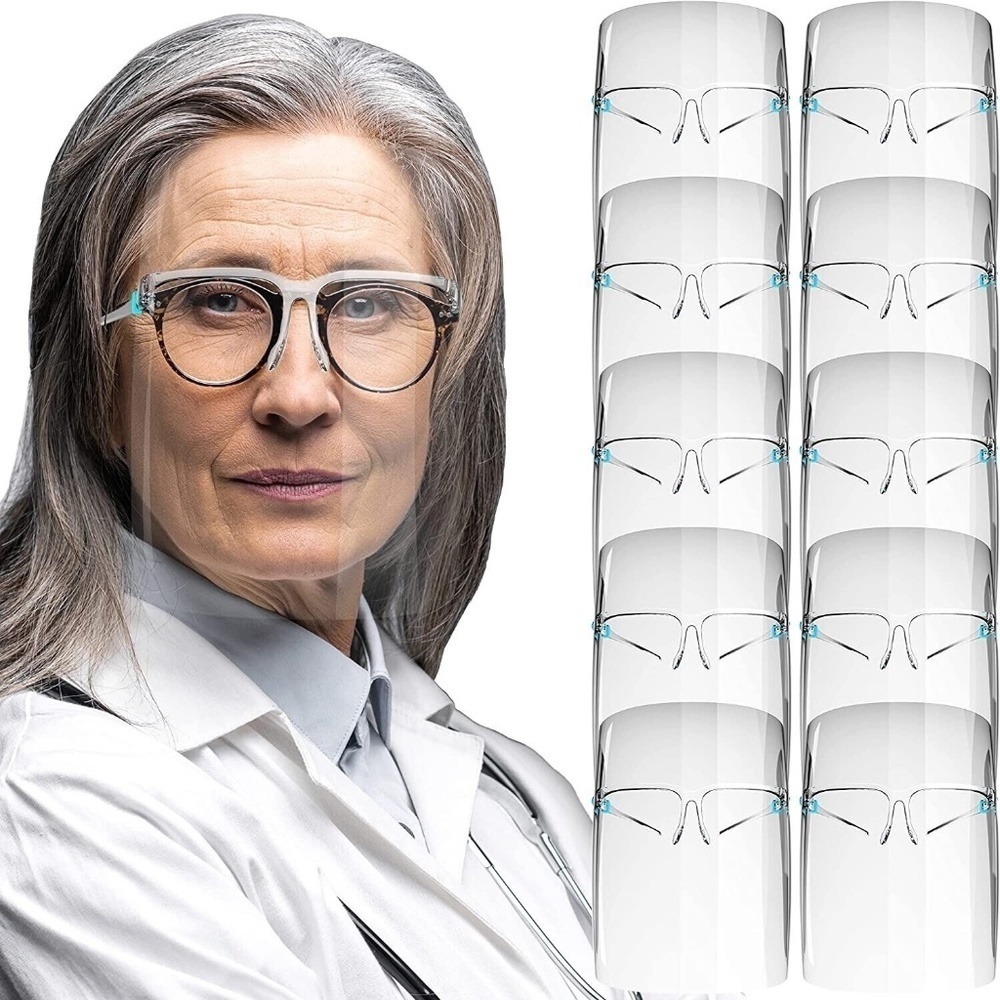 11PK Face Shield Glasses Frame Safety Anti Fog Mask